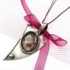wisior labradoryt różowy srebro artystyczna biżuteria