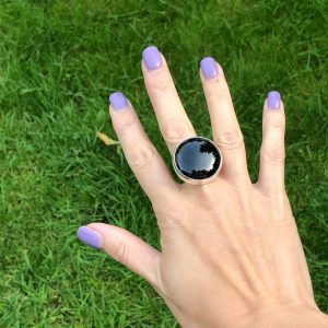 Czarny turmalin pierścień