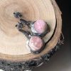 Różowe turmaliny kolczyki wiszące