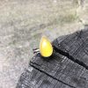 Bursztyn cytrynowa kropelka pierścionek