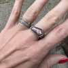 Szafir różowy geometryczny pierścionek