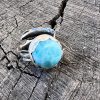 Larimar okrągły pierścionek