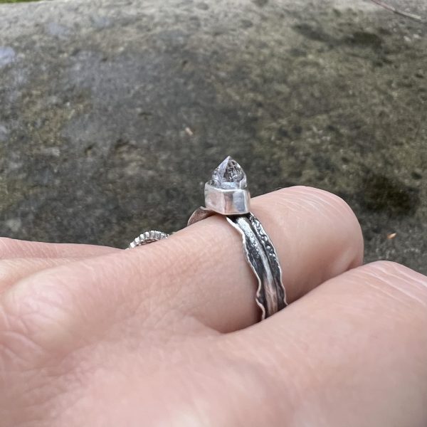 Diament Herkimer pierścionek