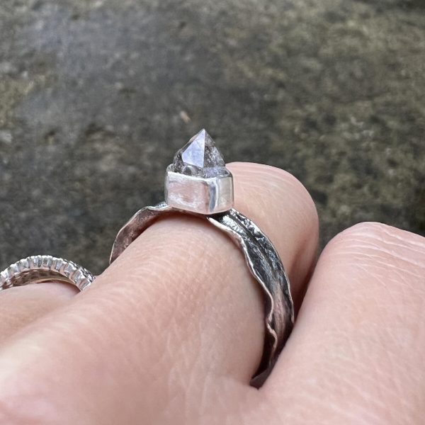 Diament Herkimer pierścionek