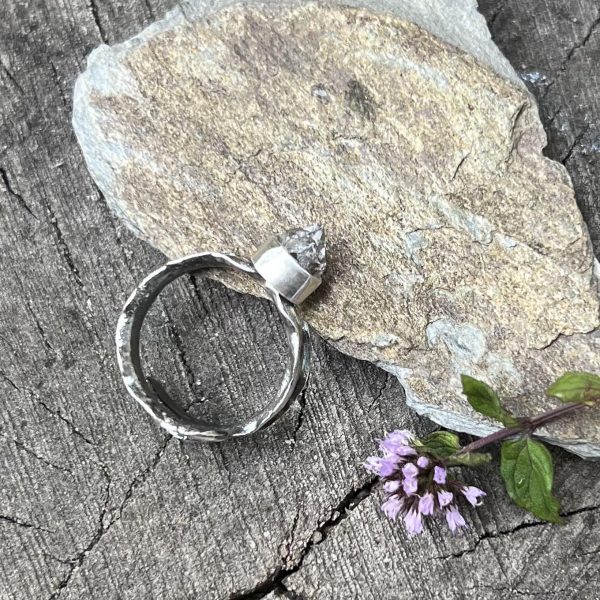 Diament Herkimer pierścionek