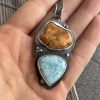 Bursztyn larimar wisior Bursztyn larimar wisior
