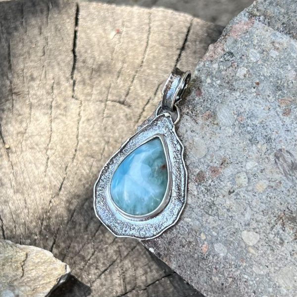 Larimar wisior kropla