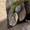 Bursztyn larimar wisiorek