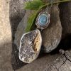Bursztyn larimar wisiorek