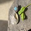 Bursztyn larimar wisiorek