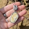 Bursztyn larimar wisiorek
