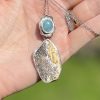 Bursztyn larimar wisiorek