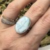 Larimar pierścionek owal