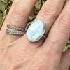 Larimar pierścionek owal
