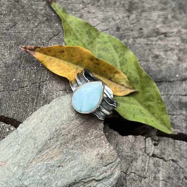Larimar kropla pierścionek 1 Larimar kropla pierścionek