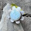 Larimar kwiat pierścionek