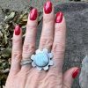 Larimar kwiat pierścionek
