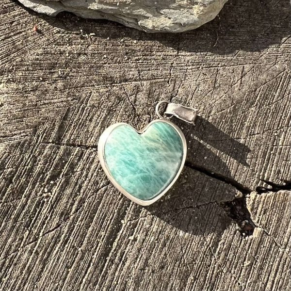 Amazonit wisiorek serce