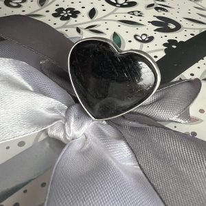 Serce czarny turmalin pierścionek