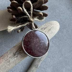 Kwarc truskawkowy pierścionek