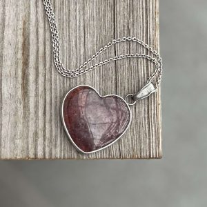 Kwarc truskawkowy wisior serce