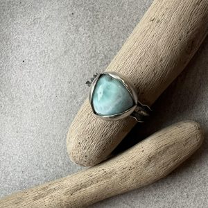 Larimar okrągły pierścionek