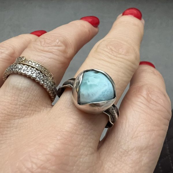 Larimar okrągły pierścionek Larimar okrągły pierścionek