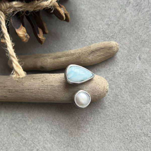 Perła larimar pierścionek Perła larimar pierścionek