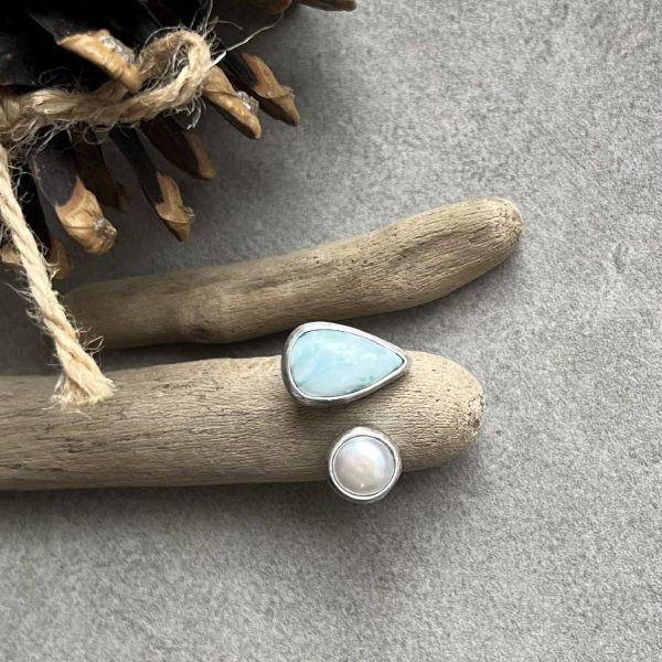 Perła larimar pierścionek Perła larimar pierścionek