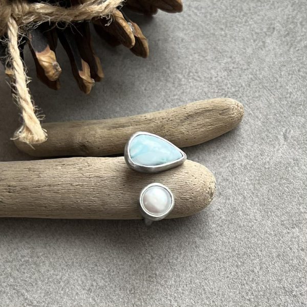 Perła larimar pierścionek Perła larimar pierścionek