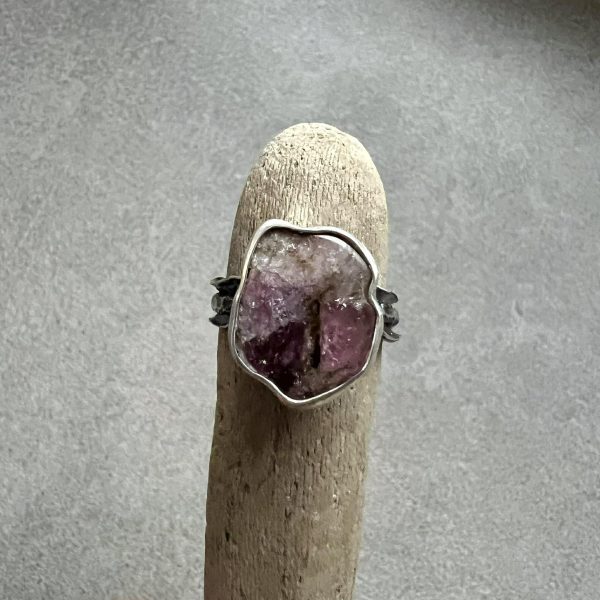 Arbuzowy turmalin pierścień