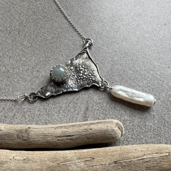 Akwamaryn perła naszyjnik