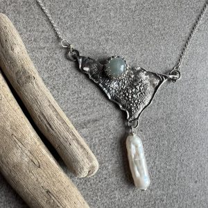 Akwamaryn perła naszyjnik