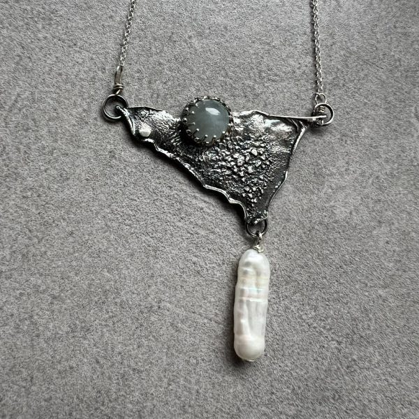 Akwamaryn perła naszyjnik