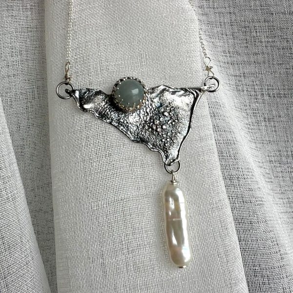 Akwamaryn perła naszyjnik