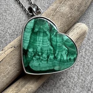 Malachit wisior serce