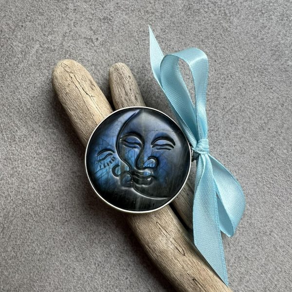 Niebieski labradoryt słońce księżyc