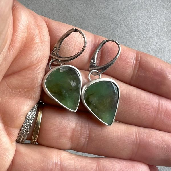 Chryzoprazy kolczyki wiszące