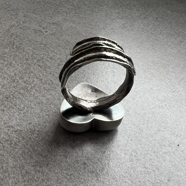 Serce z malachitu pierścionek