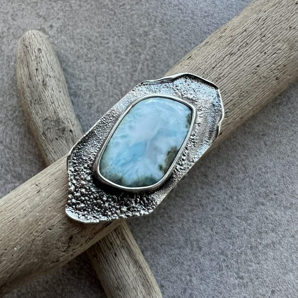 Larimar pierścionek na skale