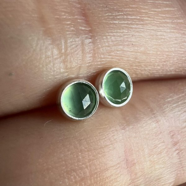 Serpentynit kolczyki sztyfty