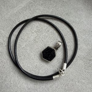 Czarny Rzemień Skórzany Okrągły 3 mm (51 cm) – Srebro 925.