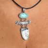 Larimar agat wisior totem na dekolcie